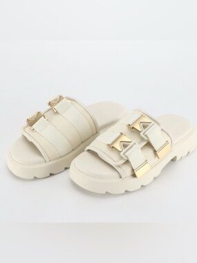 Bottega Veneta Flash Buckle Sandals White Ivory Size 42 Unisex w. Dust Bags